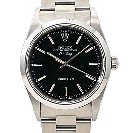 Rolex Air King Automatic Watch Stainless Black Dial 34MM