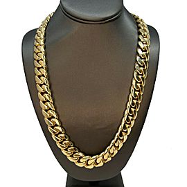 14k Yellow Gold Cuban Link Style Chain Necklace