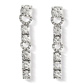 2.89 CT Diamonds 18K White Gold Drop Earrings