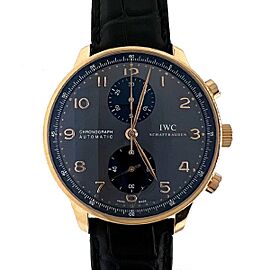 IWC Portugieser Chronograph 41mm Grey Dial Rose Gold Automatic Watch