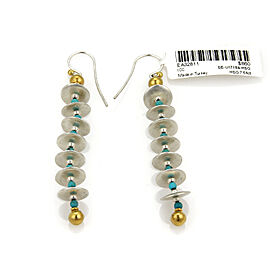 Gurhan Galapagos Turquoise Sterling Silver 24k Layered Gold Dangle Earrings
