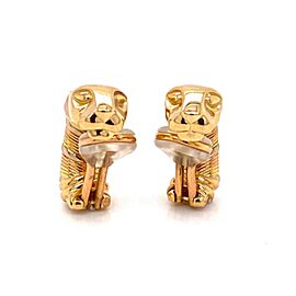 Cartier Panthere 18k Tri-Color Gold Clip On Huggie Earrings