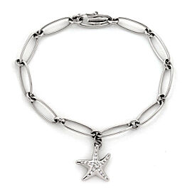 Tiffany & Co. Peretti Diamond Starfish Charm Platinum Oval Link Bracelet