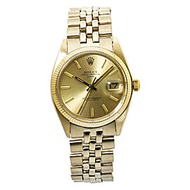 Rolex Date 14K Yellow Gold Jubilee Bracelet Automatic Men's Watch