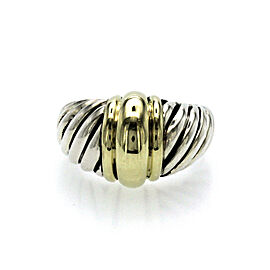 Authentic David Yurman 925 Sterling Silver & 14K Yellow Gold Cable Dome Ring