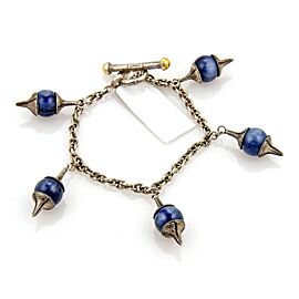 Gurhan Gatsby Sterling Silver Kyanite 5 Charms Chain Toggle Bracelet