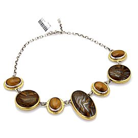 Gurhan One of a Kind Galapagos Tiger Eye Sterling & 24k Gold Necklace