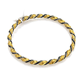 Gurhan Midnight Sterling Silver & 24k Gold Twisted Bangle