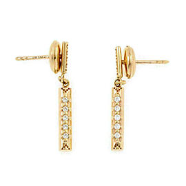 Gucci Diamond 18k Yellow Gold Long Drop Dangle Earrings
