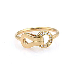 Cartier Agrafe Diamonds 18k Rose Gold Ring - Size 4