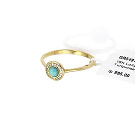Ippolita Lollipop Turquoise & Diamond 18k Yellow Gold Mini Ring