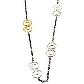 Gurhan Vortex 24k Gold & Sterling Silver Spiral Link Chain Necklace