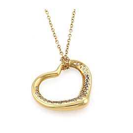 Tiffany & Co. Peretti Diamond 18k Yellow Gold Large Open Heart Pendant