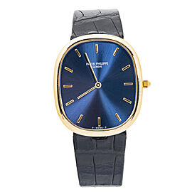 Patek Philippe Ellipse Yellow Gold Blue Dial Automatic Men's Watch