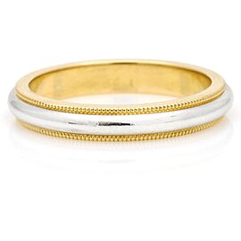 Tiffany & Co. Classic Milgrain Wedding Band Ring in Platinum 18k Gold