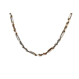 Tri Color Gold Rope Chain Necklace