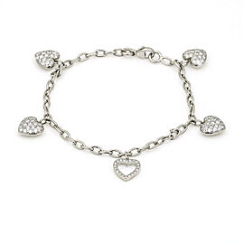 Tiffany & Co. Pave Diamond Hearts Charm Bracelet in Platinum