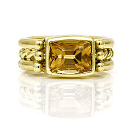 Doris Panos Citrine Ring in 18k Yellow Gold Vintage Designer Jewelry