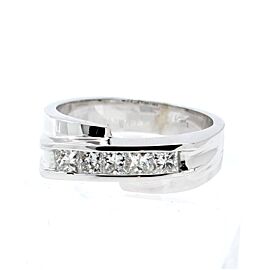 Estate 14k White Gold 1ct Princess Cut Diamond Band Ring