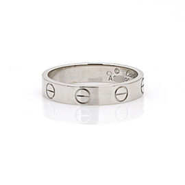Cartier Love Wedding Band in 18k White Gold Small Ring Size 50