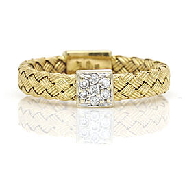 Roberto Coin Diamond Primavera Woven Stackable Ring 18k Yellow Gold