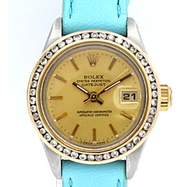 Ladies Vintage ROLEX Oyster Perpetual Datejust Gold Champagne Dial Watch