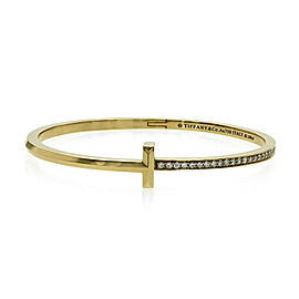 Tiffany & Co 18K Yellow Gold Diamonds T1 Hinged Bangle Bracelet