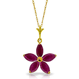 1.4 CTW 14K Solid Gold Festival Of Hope Ruby Necklace