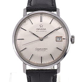 OMEGA Seamaster de vill Silver Dial SS Leather Automatic Watch LXGJHW-238