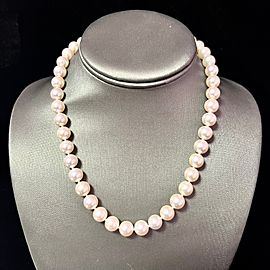 Tiffany & Co Estate Akoya Pearl X Necklace 18k Gold 17" 9.5 mm Certified $39,750 211201