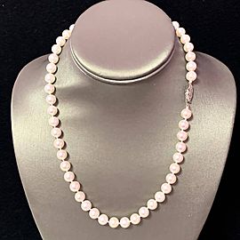 Akoya Pearl Necklace 14k White Gold 18" 8 mm Certified $3,990