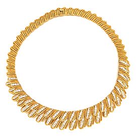 Fabulous 18k Yellow Gold Diamond Collar Necklace