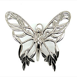 John Hardy Estate Ladies Butterfly Brooch & Scarf Clip Sterling Silver + Rhodium Plated JH9