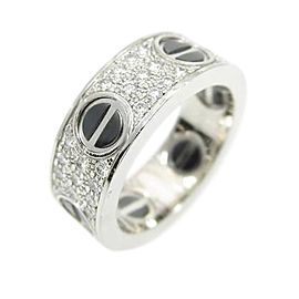Cartier 18K White Gold Love Charm Ring Size: 4.5
