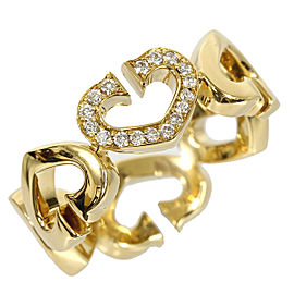 Cartier 18K Yellow Gold C heart Diamond Ring