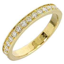 Cartier 18K Yellow Gold Half Eternity 17P Diamonds Ring Size 4