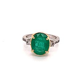 Diamond Emerald Ring 14k Gold 6.65 TCW Women Certified $5,950