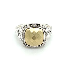 David Yurman Estate Diamond Albion Ring 18k Gold + Silver
