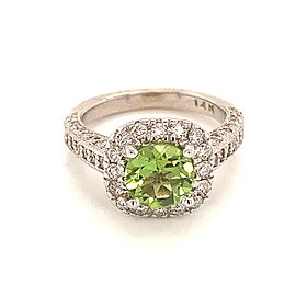 Peridot Diamond Ring 14k Gold Size 5.5 1.85 TCW Certified $4,950 121081
