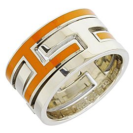 Hermes H Moveable 925 Sterling Silver Orange Puzzle Ring