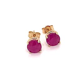 Ruby Stud Earrings 14k Gold 2.33 TCW 1.34 Grams Certified $1,595 121092