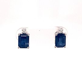 Natural Ceylon Sapphire Diamond Earrings 14k WG 2.13 TCW Certified $2,990 018681
