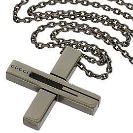 Gucci Sterling Silver G logo Chain Necklace