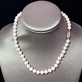 Akoya Pearl Necklace 14k White Gold 16" 7.5 mm Certified $2,950