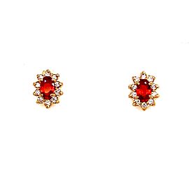 Natural Sapphire Diamond Stud Earrings 14k Gold 0.80 TCW Certified $2,450 215611
