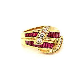 Charles Krypell 18 kt Yellow Gold Ruby and Diamond Ring