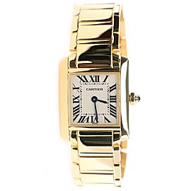 Cartier Tank Francaise 20MM Yellow Gold Roman Dial Ladies Watch