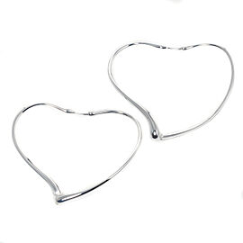 Tiffany & Co 925 Silver Hoop Open heart earring LXNK-758