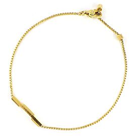 GUCCI 18K Yellow Gold Logo Bar Venetian Chain Bracelet B0048