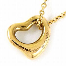 TIFFANY & Co 18K Rose Gold Open Heart Mini Necklace